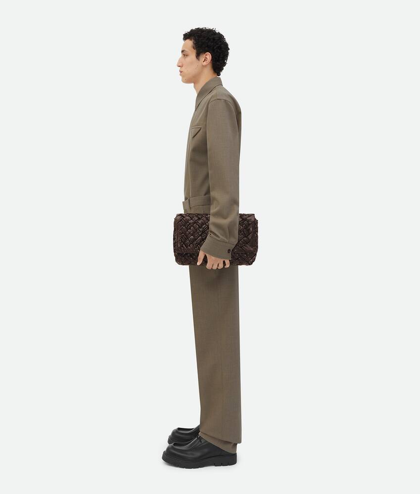 Bottega Veneta Rumple Messenger Woven Crossbody Bag In Brown