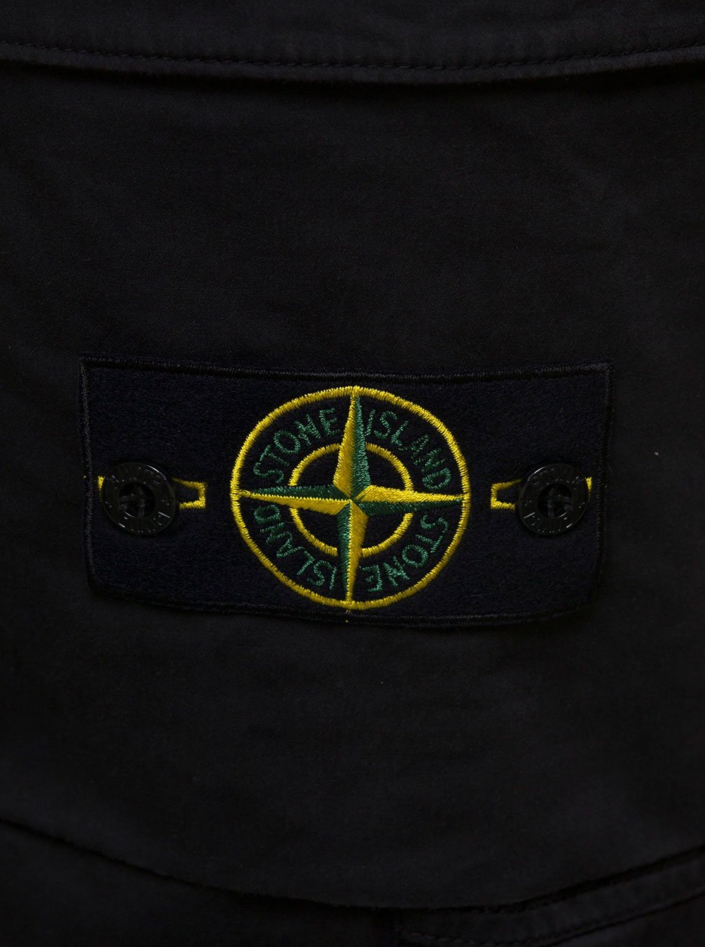 Stone Island Logo Patch Cargo Trousers In Black