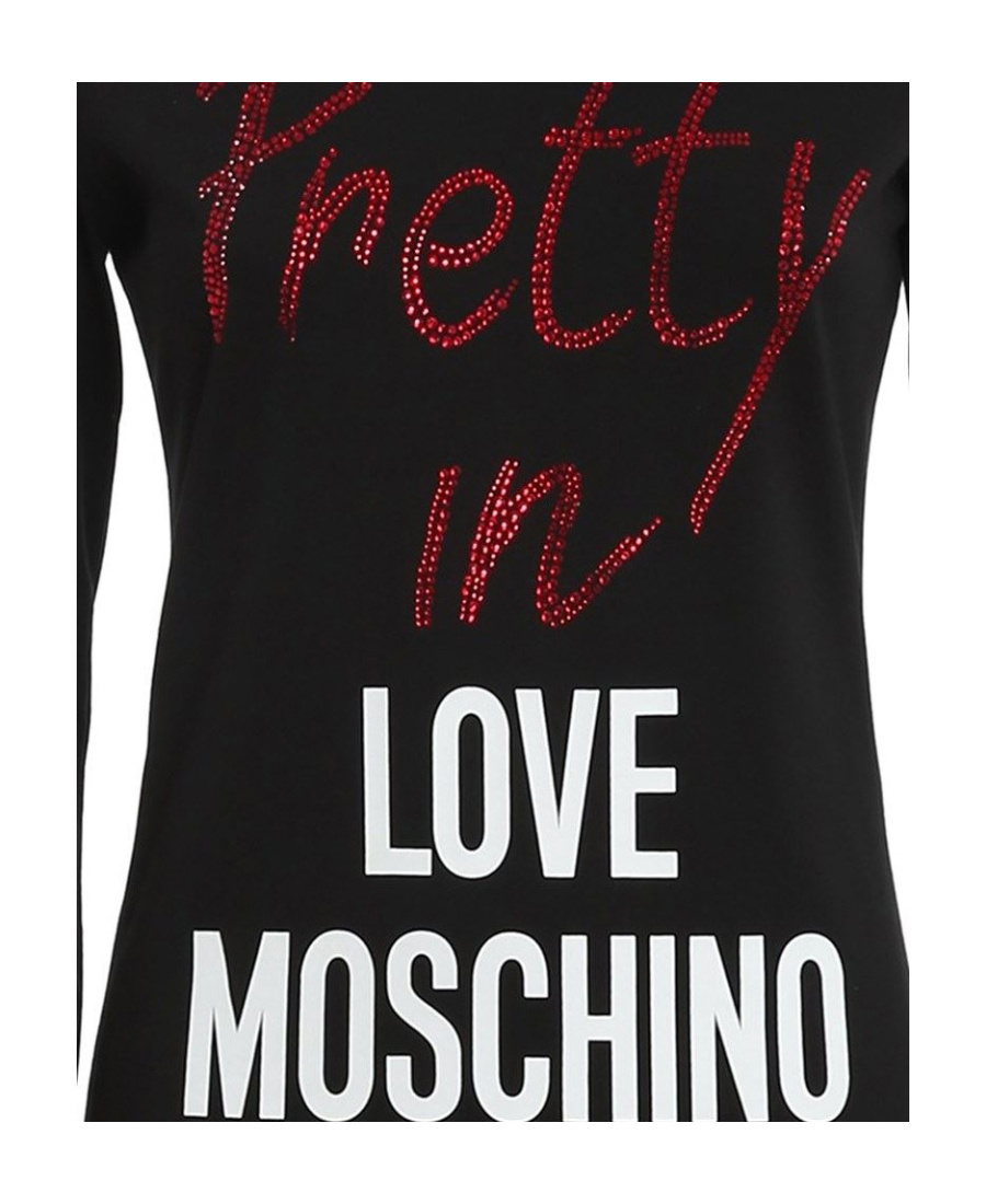 Moschino Logo Long-sleeved T-shirt In Black