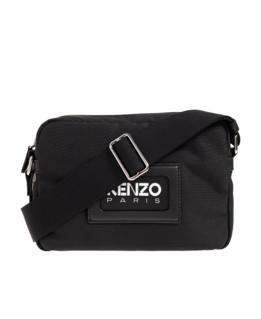 Kenzo Logo-embossed Messenger Bag In Black