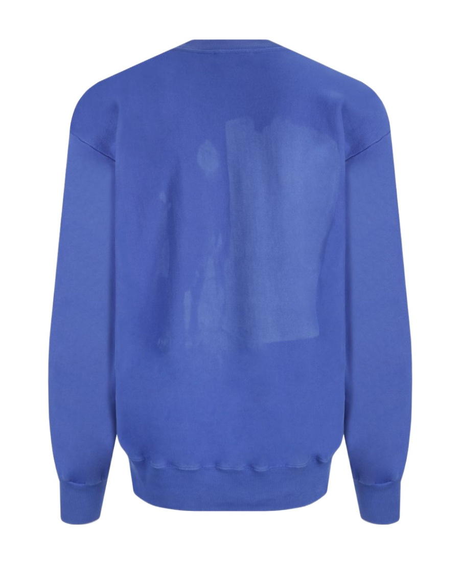 Aries Plain Knitted Sweater With Large Profile In Blue