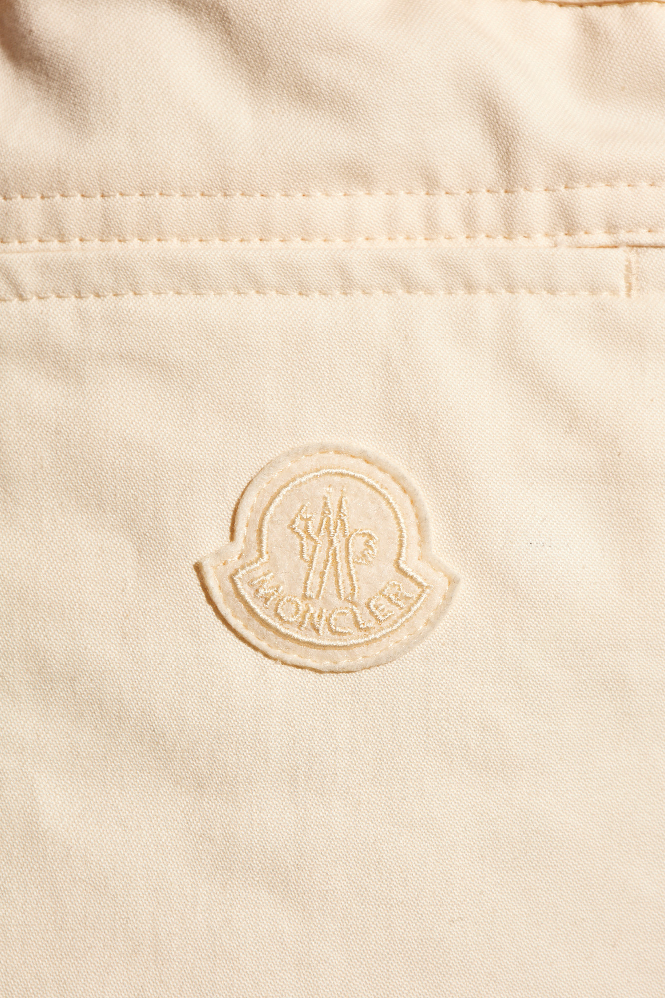 Moncler Logo-appliqué Straight Trousers In White