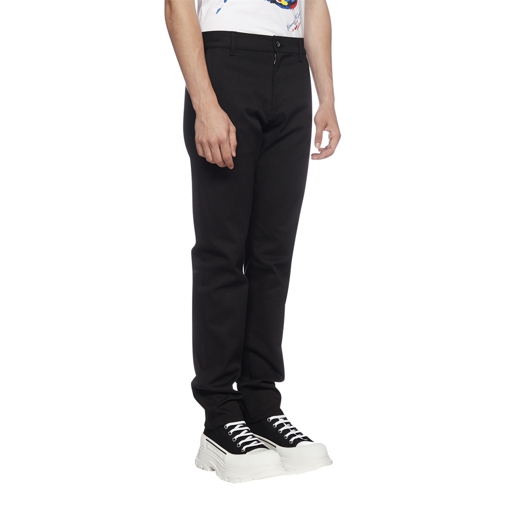 Alexander Mcqueen Slim-fit Tailored Wool Trousers In Black