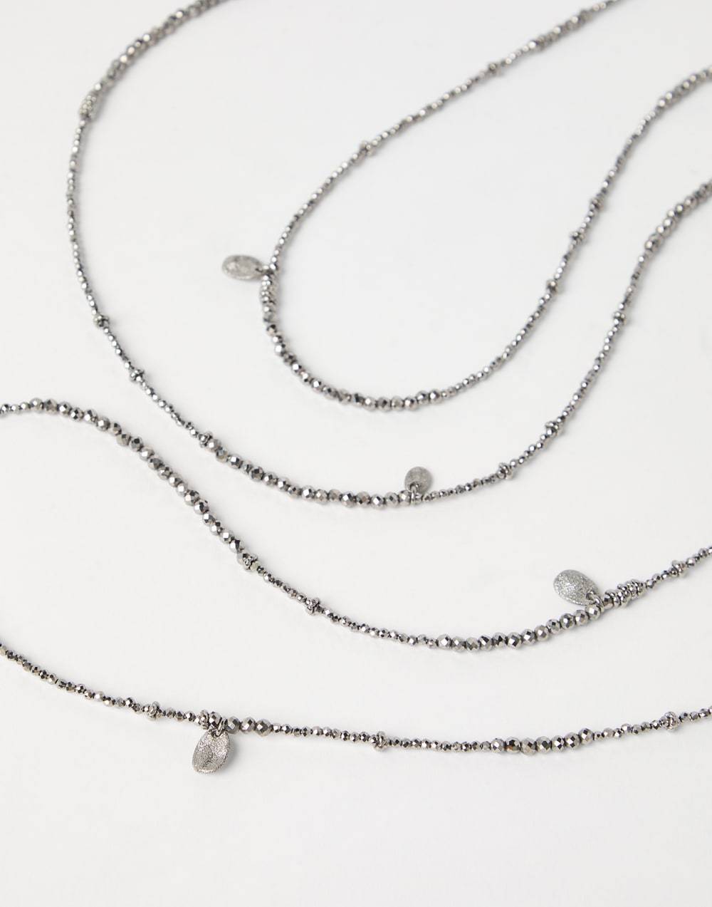 Brunello Cucinelli Strand Bracelet With Adjustable Beaded Detailing In Gray