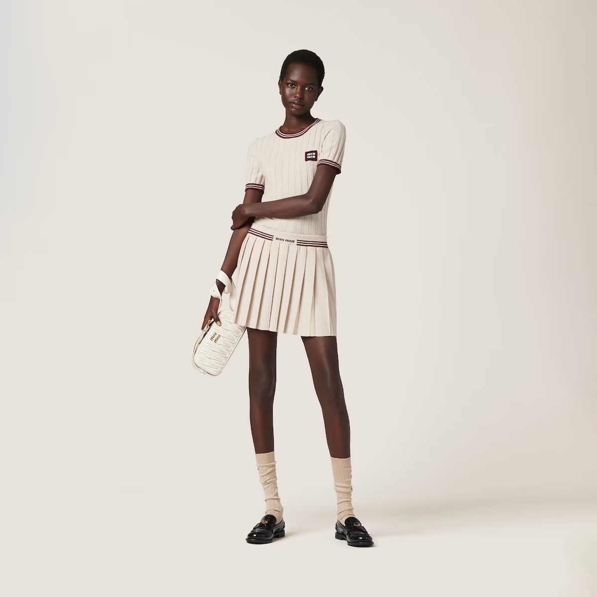 Miu Miu Cashmere Sweater In Neutral