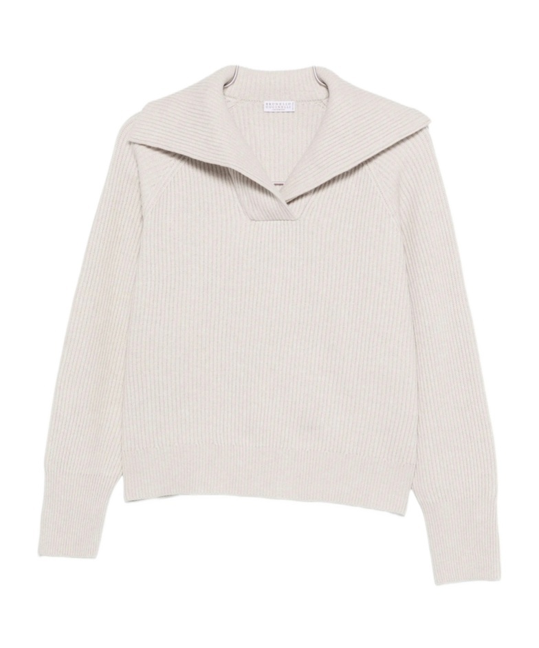 Brunello Cucinelli Long Sleeve Sweater In White