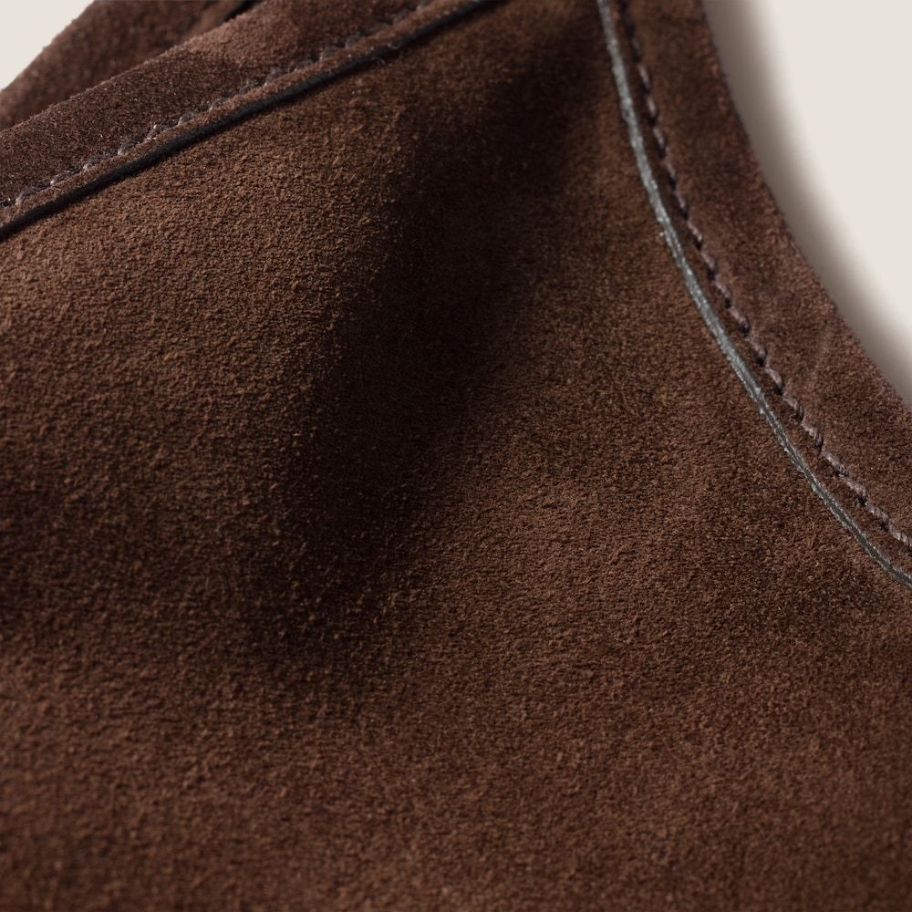 Miu Miu Ivy Suede Bag In Brown