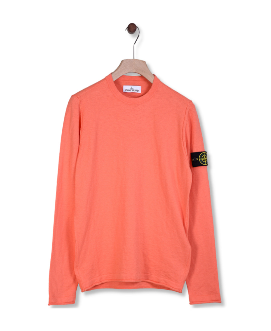 Stone Island Men's Sunset Orange Wool Jumper Sweater In Orange