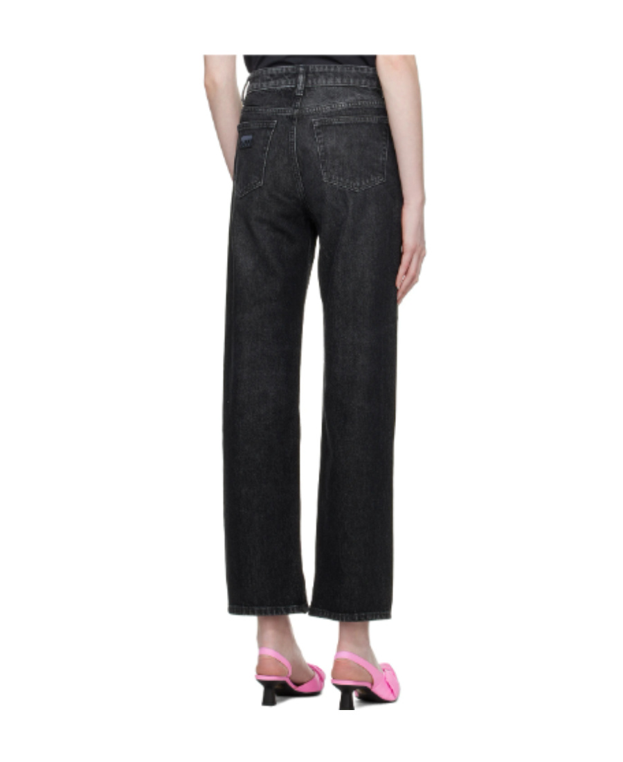 Ganni Black Lovy Straight-leg Jeans In Black
