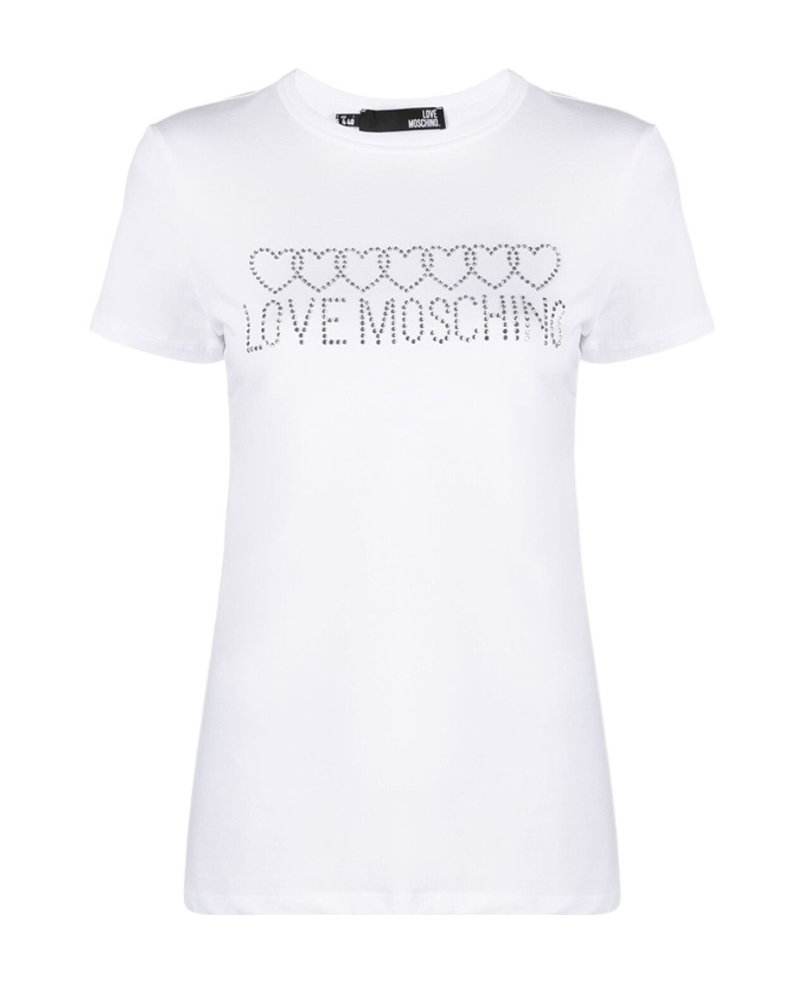 Moschino T-shirt With Round Neck And Short Sleeves In White