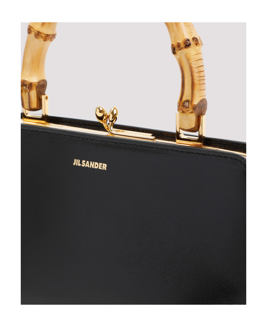 Jil Sander Goji Bamboo-handle Mini Bag In Black