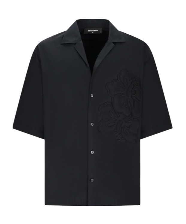 Shop Dsquared2 Embroidered-motif Shirt In Black