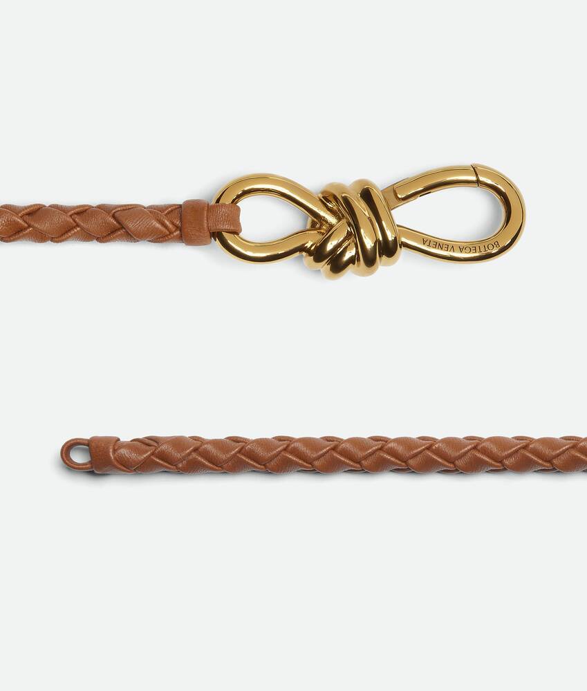 Bottega Veneta Woven Pattern Belt In Brown
