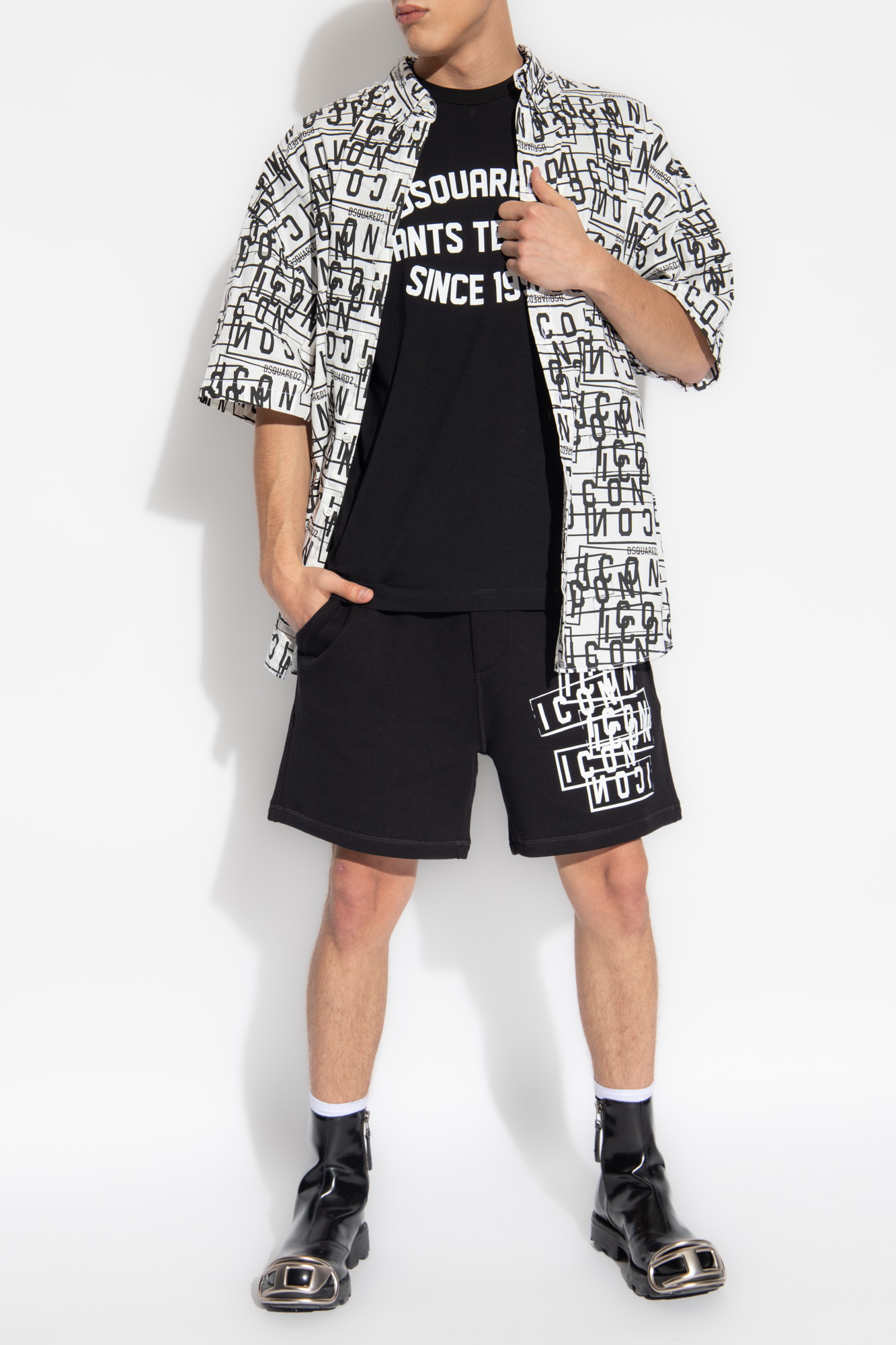 Dsquared2 Cool Fit Enfant Terribles Black T-shirt In Black