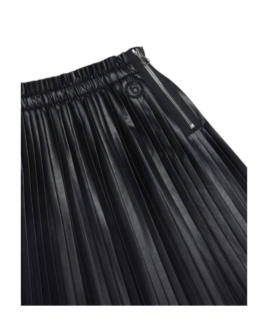 Mm6 Maison Margiela Fully-pleated Midi Skirt In Black