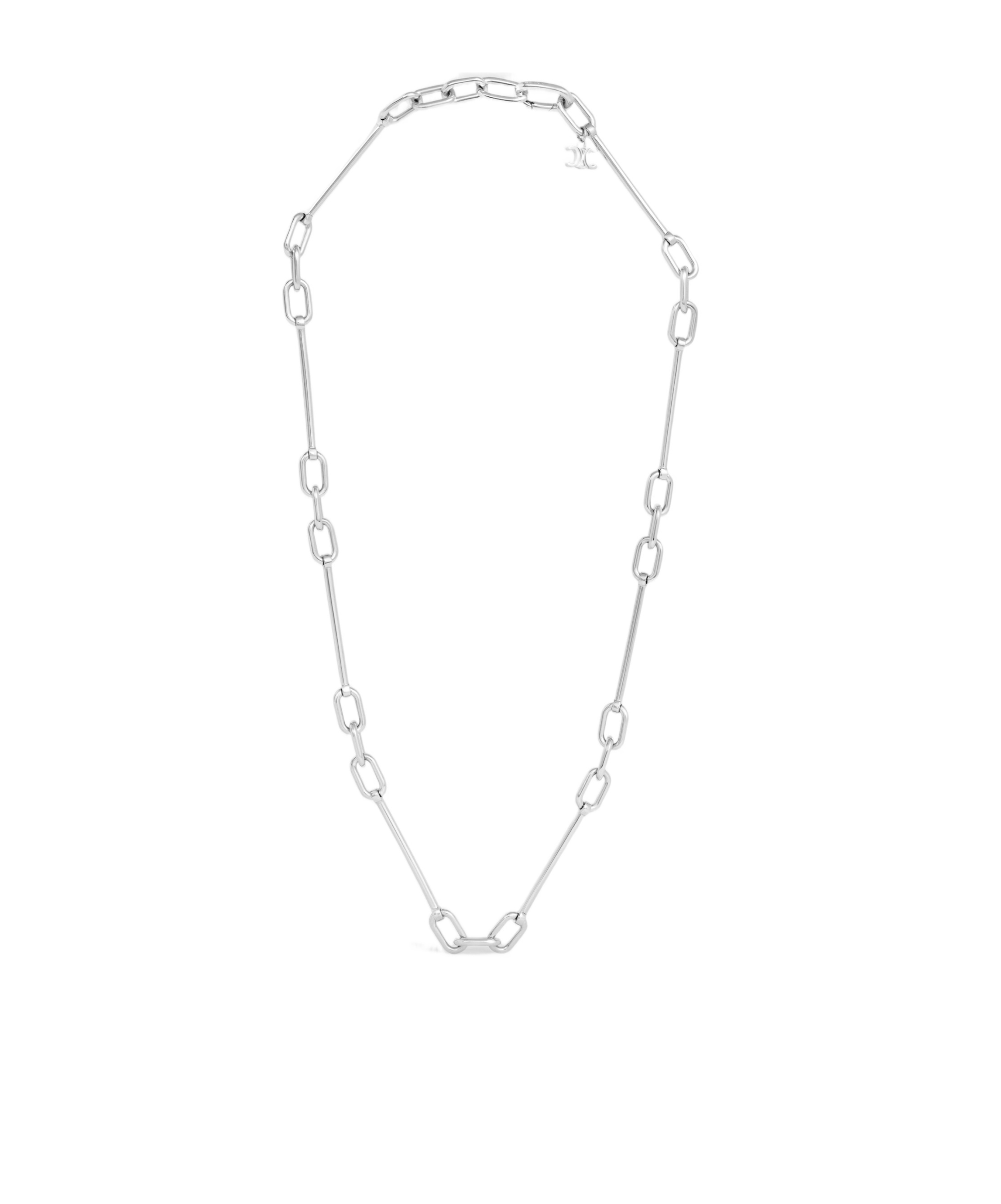 Celine Charms Necklace In Brass With Rhodium Finish In Metallic