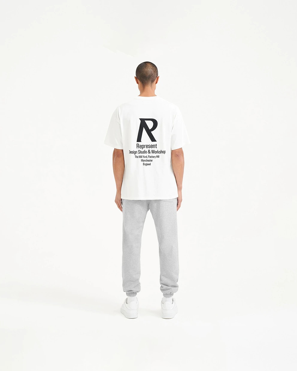 Represent Cotton Track Pants With Elastic Cuffs And Pockets In White