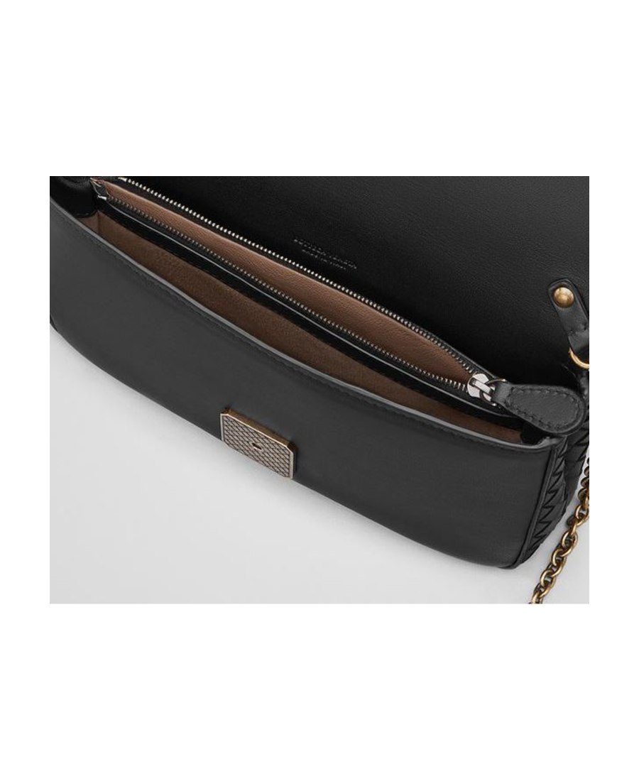 Shop Bottega Veneta Flip Shoulder Bag In Black