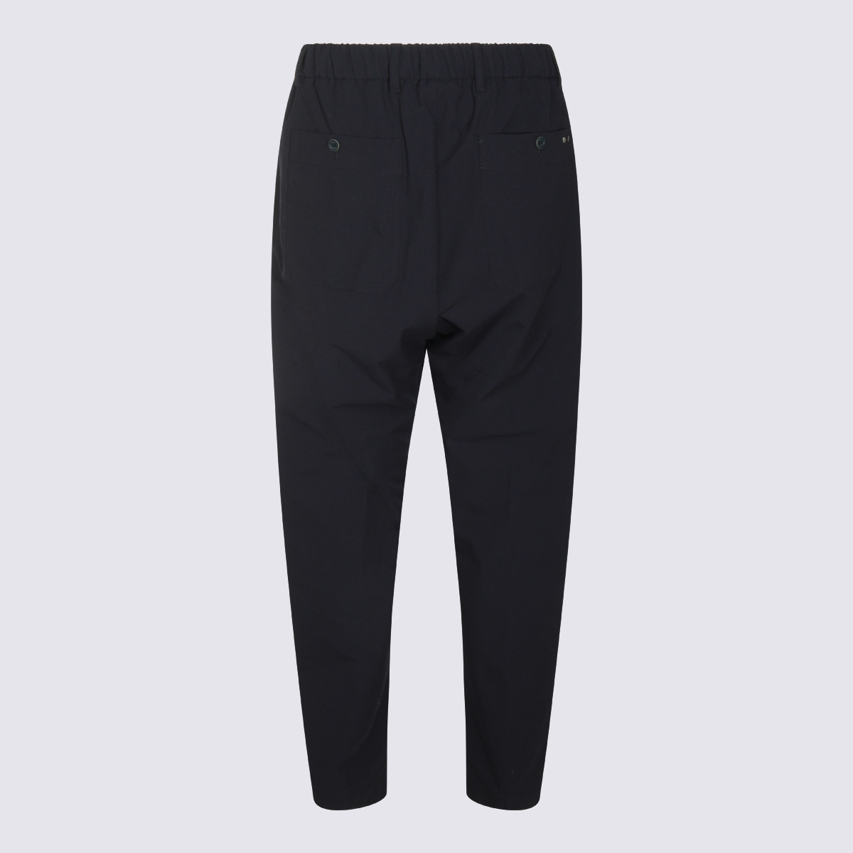 Herno Trousers With Back Pockets And Button Detail In Blue