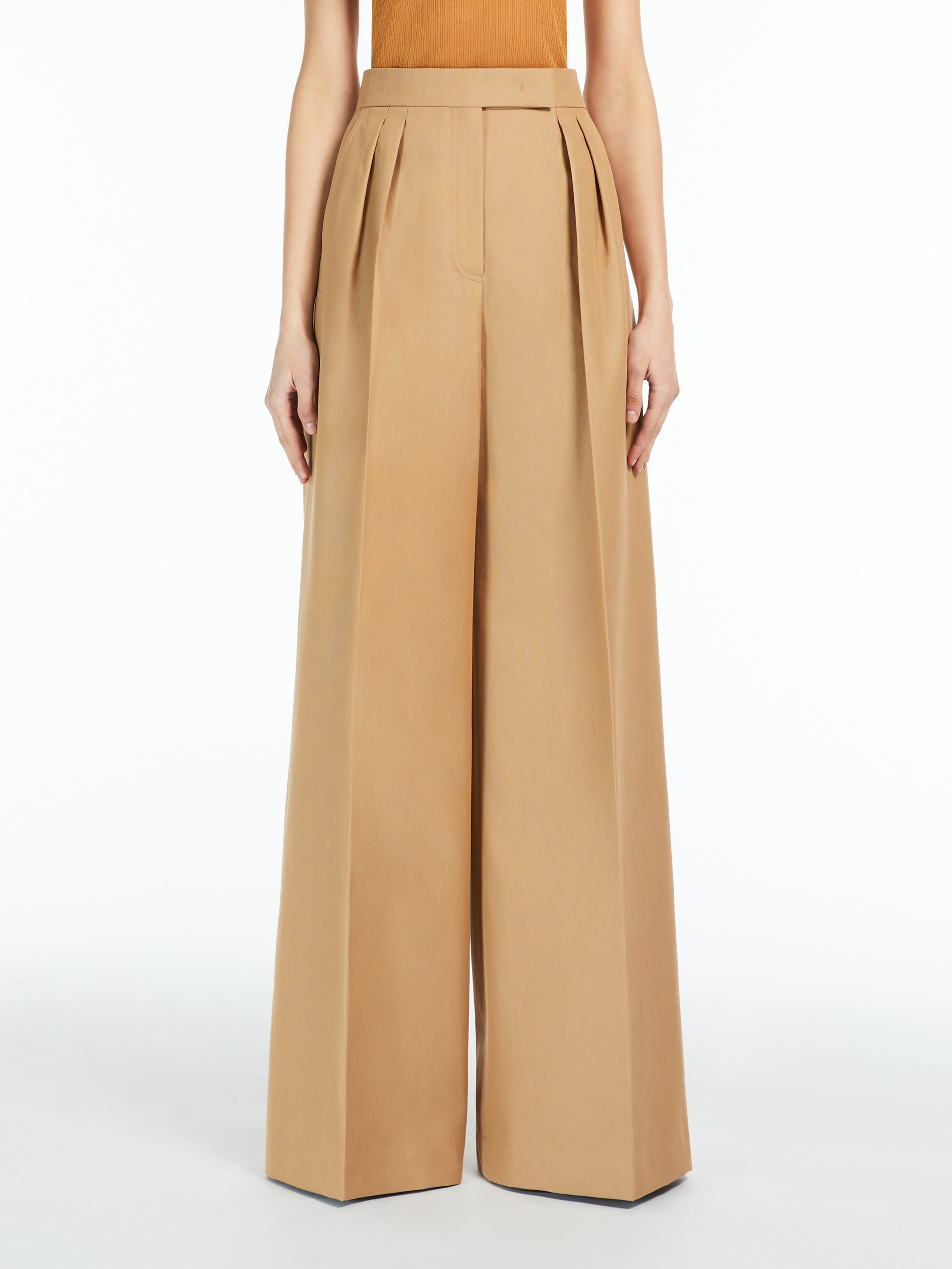 Max Mara Corte Pleated Casual Pants In Nude