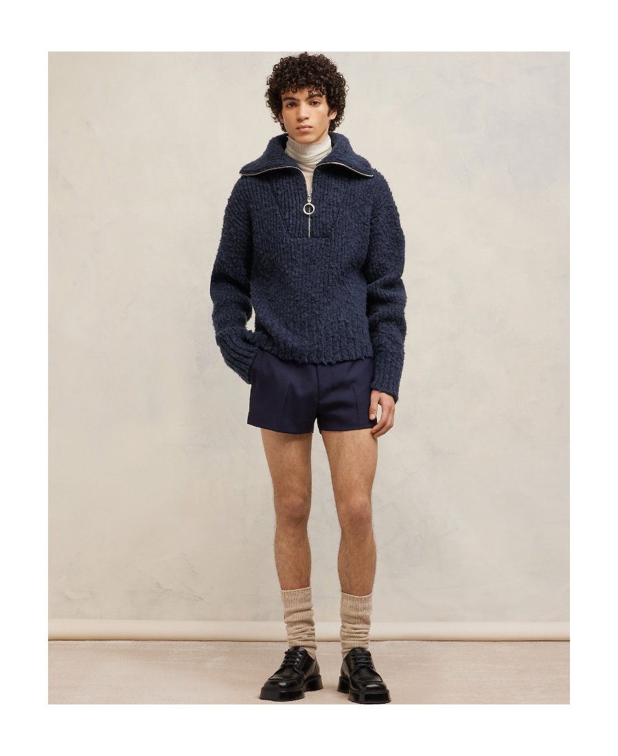 Ami Alexandre Mattiussi Brushed Texture Sweater In Black