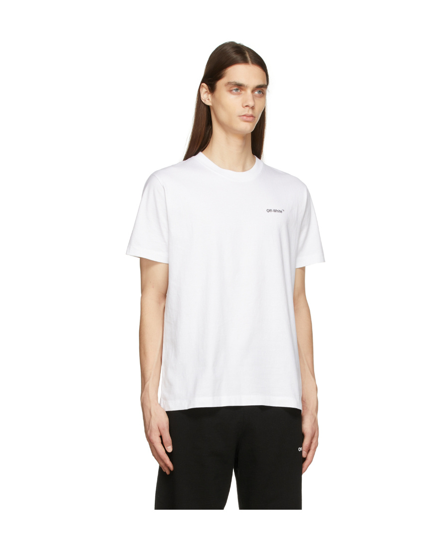 Off-white Wave Diag Print T-shirt In White