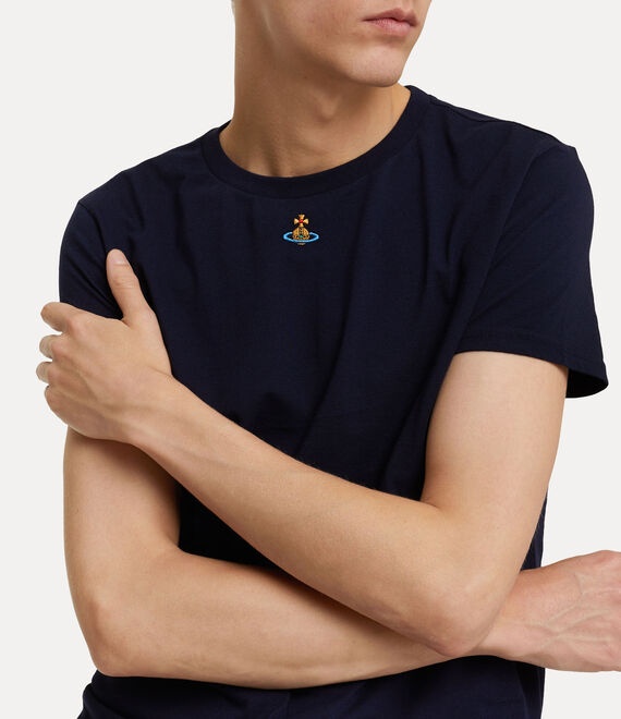 Vivienne Westwood Orb Logo-embroidered Stretch-cotton T-shirt In Black