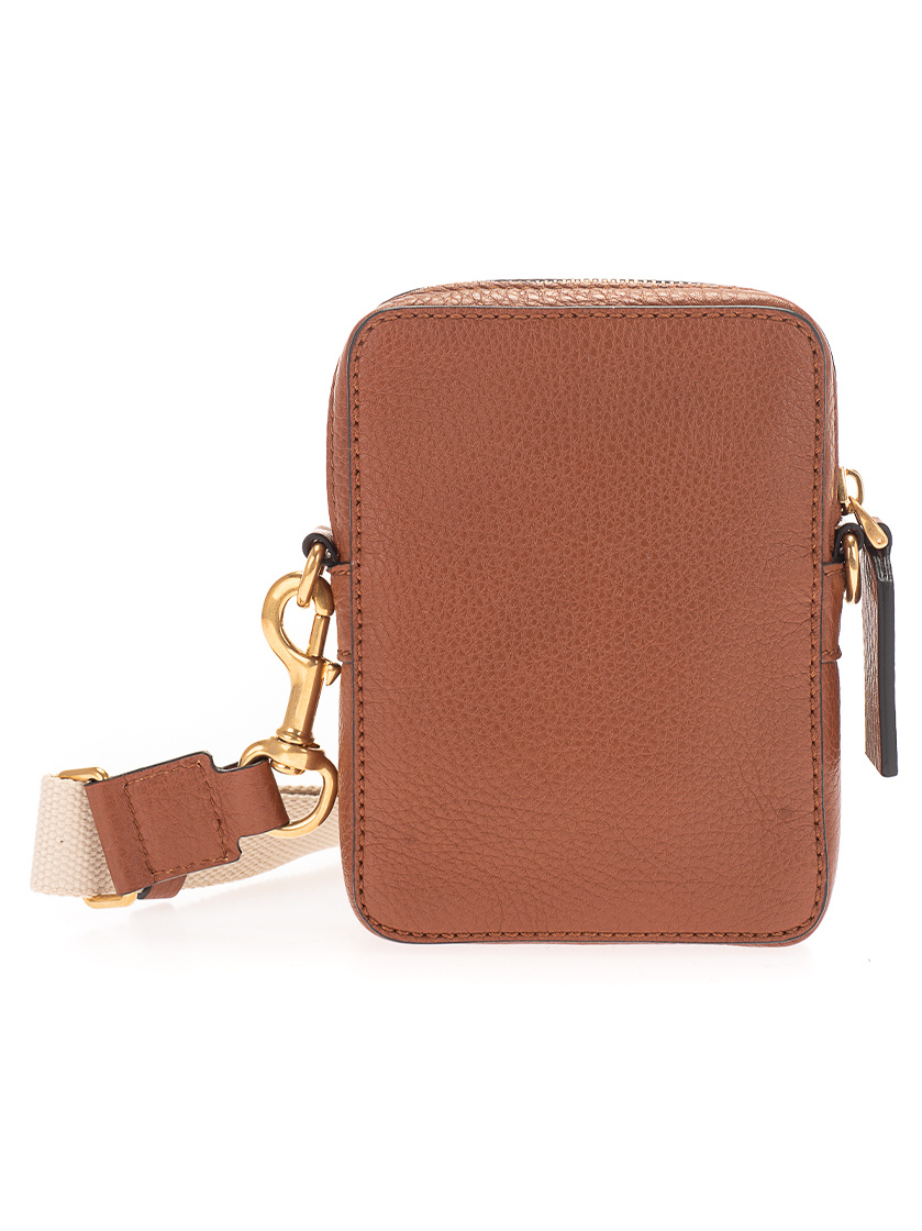 Valentino Logo-debossed Crossbody Bag In Brown