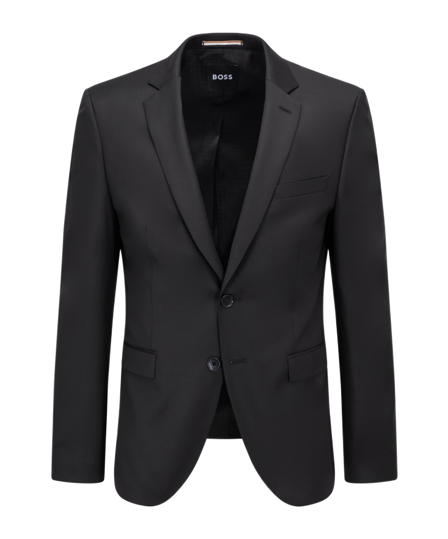 Hugo Boss Two-button Plain Jacket In Black