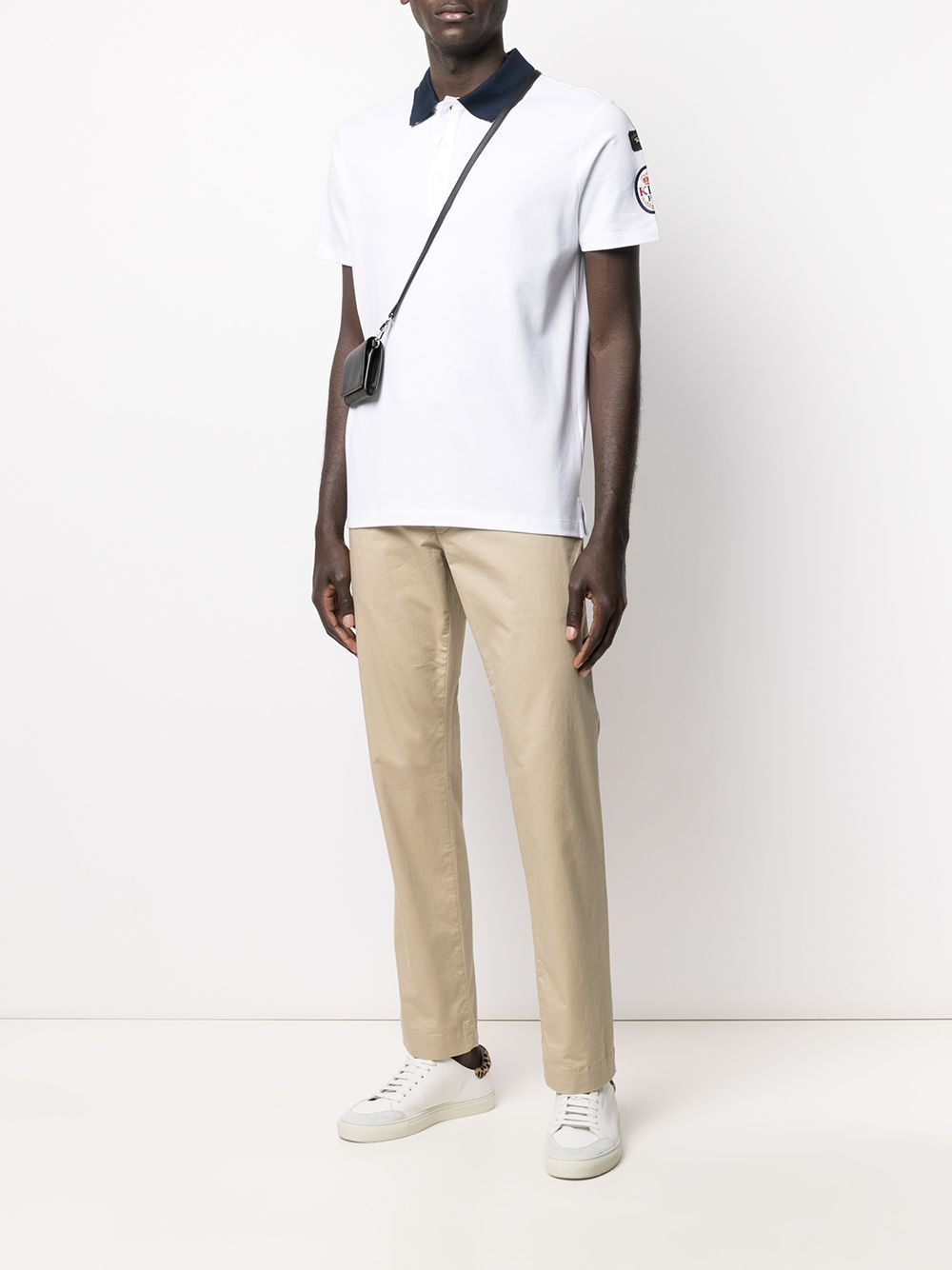Paul & Shark Logo Patch Polo Shirt In White