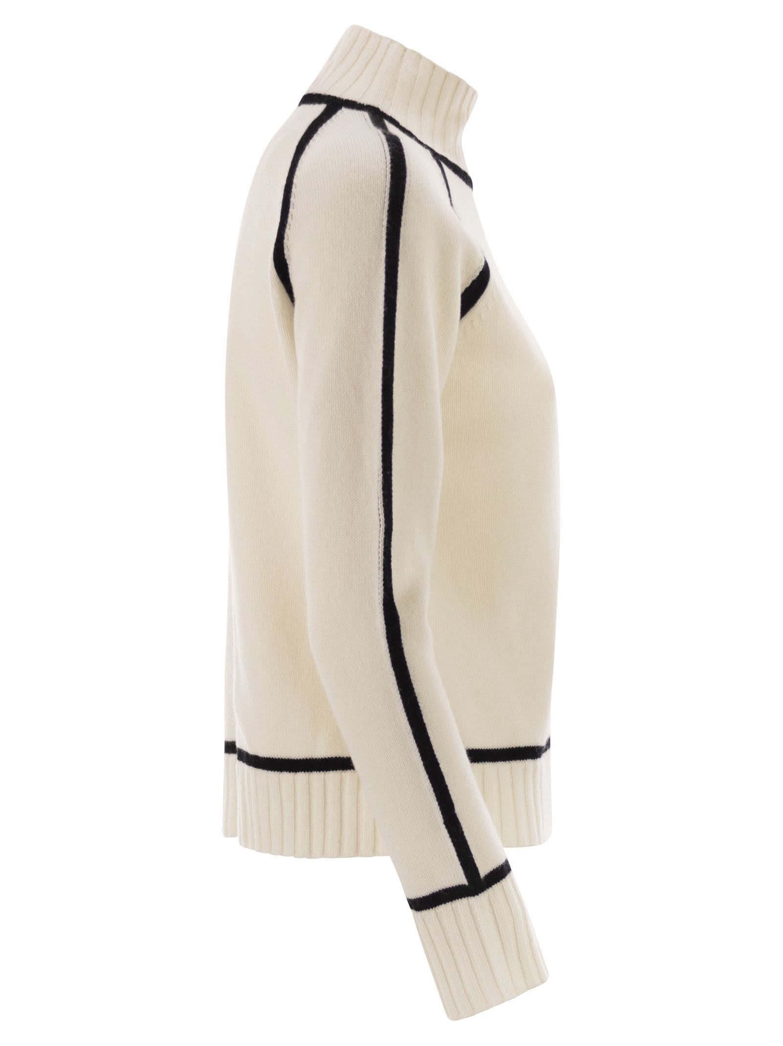 Max Mara Studio Pescara High Neck Jumper In Brown