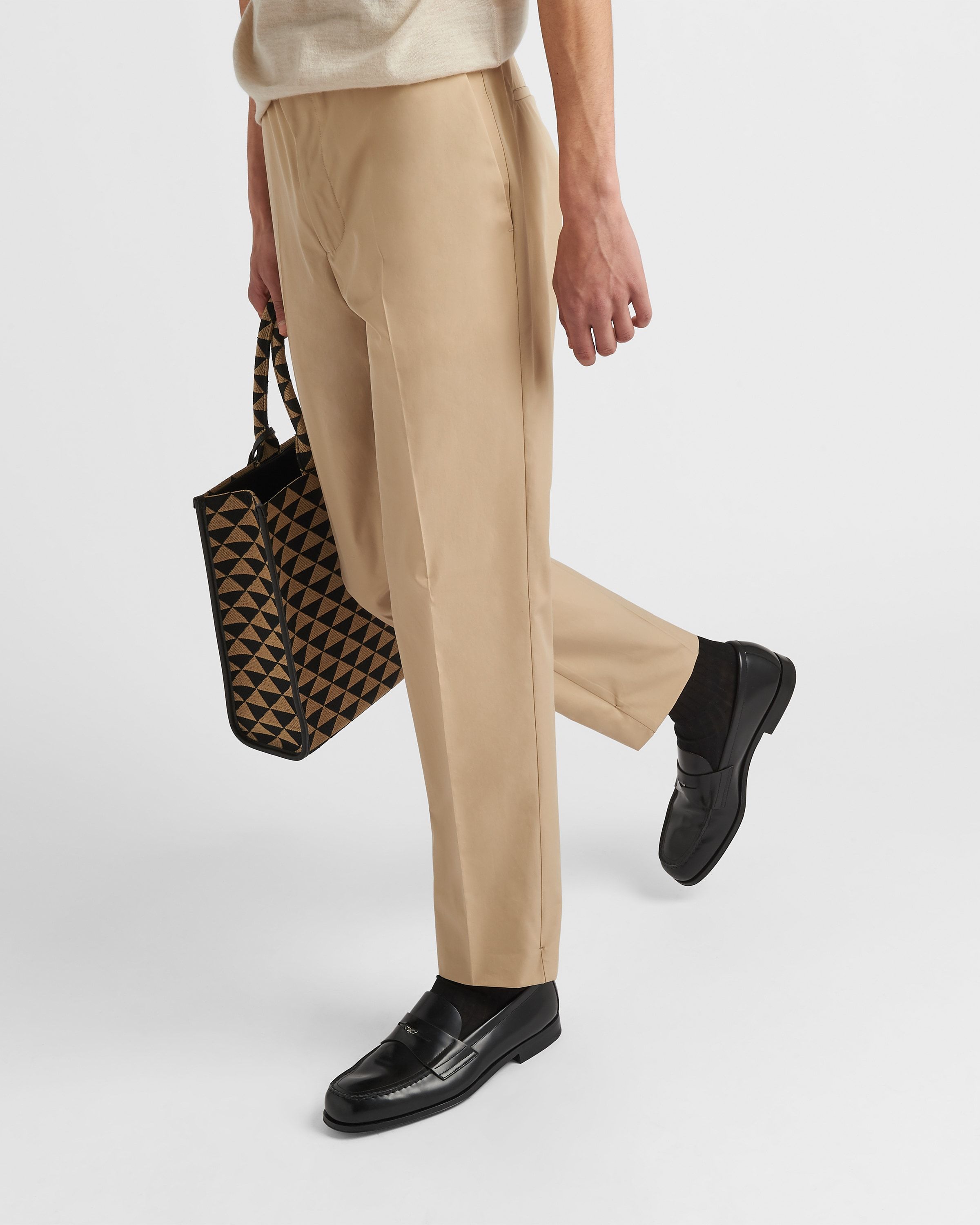 Prada Straight Casual Pants In Neutral