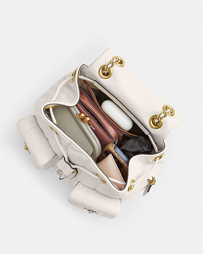 Coach Tabby Logo Backpack In White