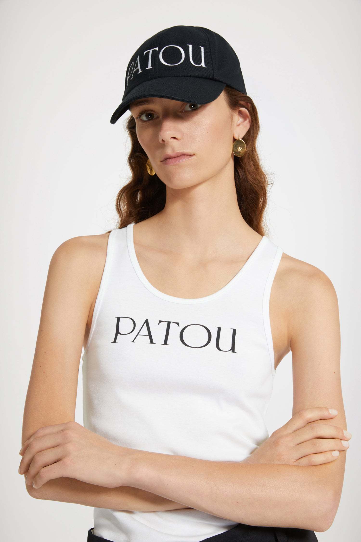 Patou Organic Cotton Fitted Tank Top Clothing In White