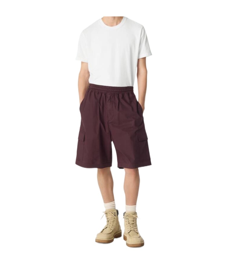 Bottega Veneta Resinated Cotton Cargo Shorts In Multicolor