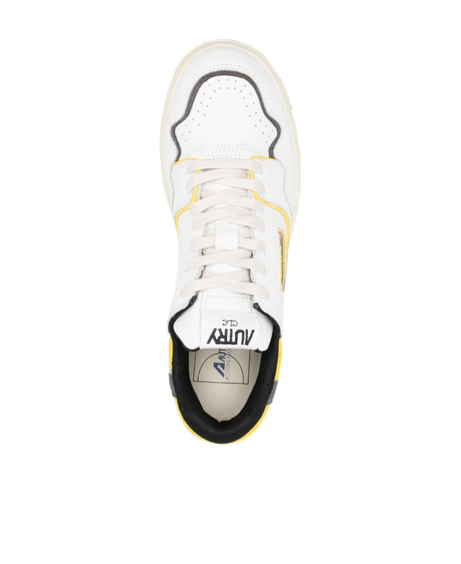 Autry Clc Panelled Leather Sneakers In White