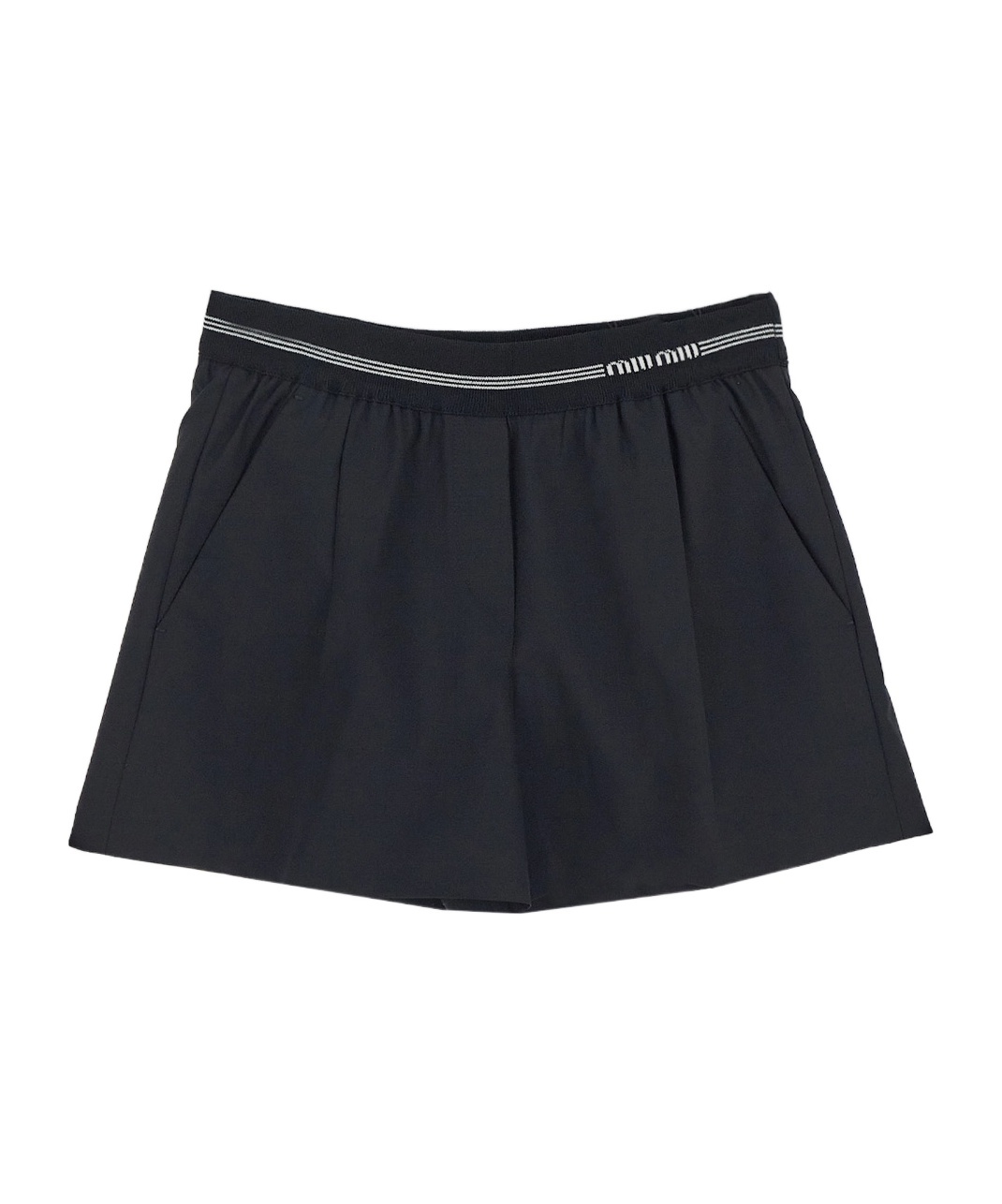 Miu Miu Elasticated Waistband Shorts In Black