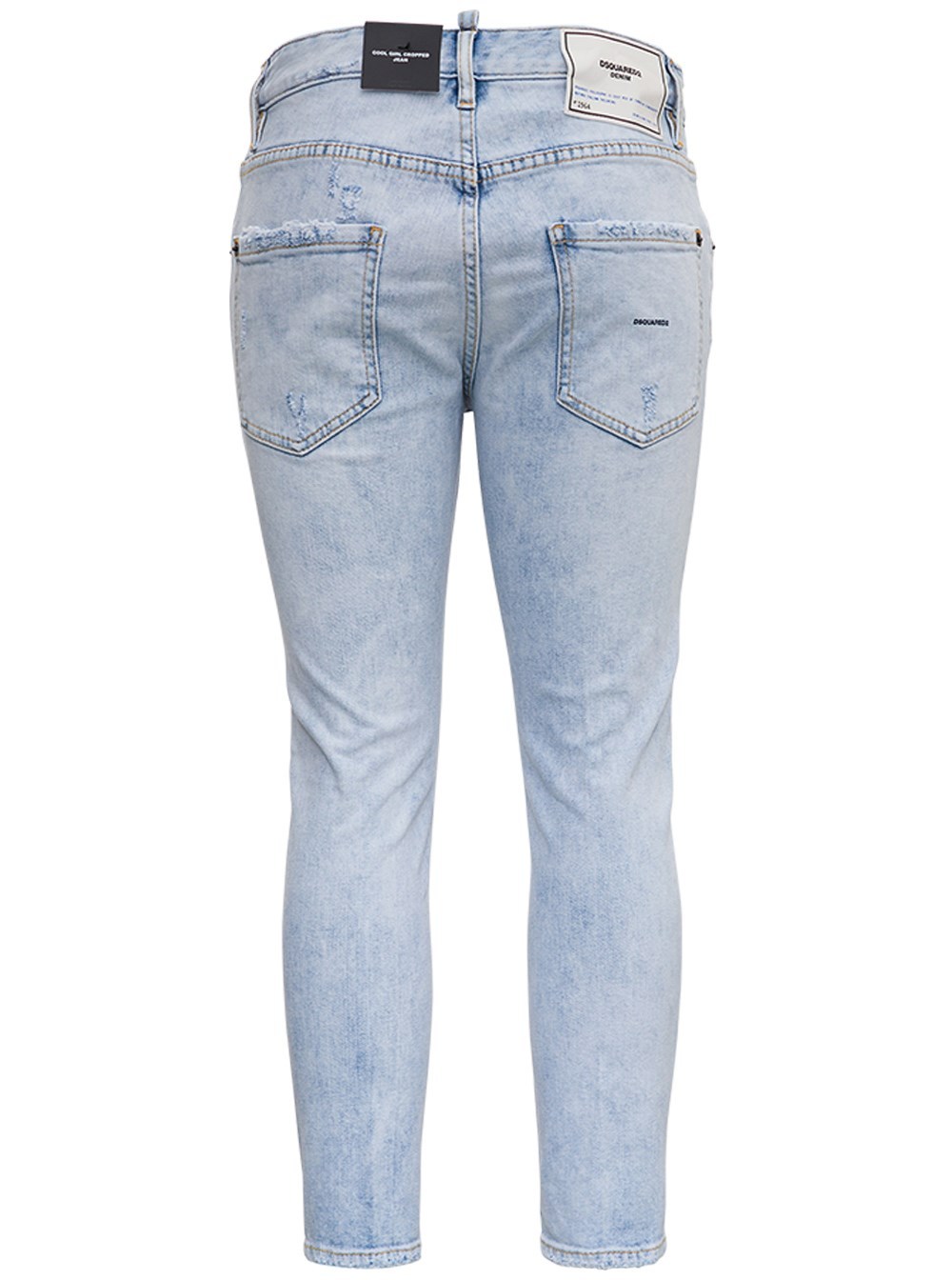 Dsquared2 Cropped Distressed Skinny Jeans In Gray
