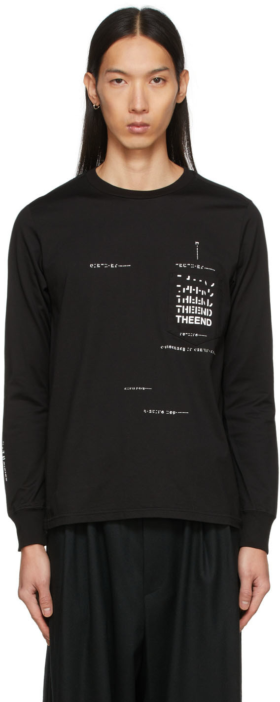 Takahiromiyashita The Soloist Logo Chest Pocket Long Sleeved T-shirt In Black
