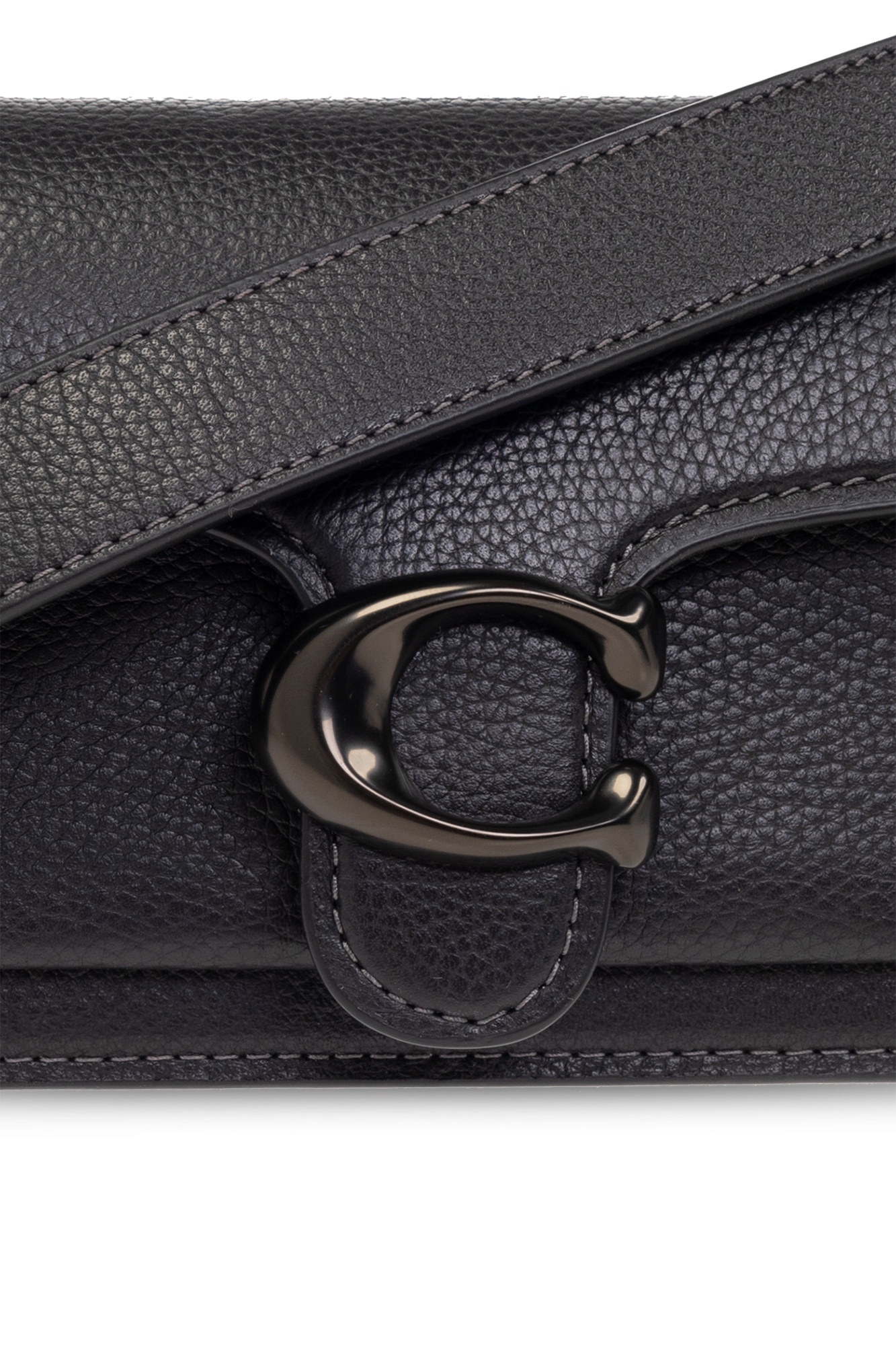 Coach Tabby Pebbled-leather Shoulder Bag In Black