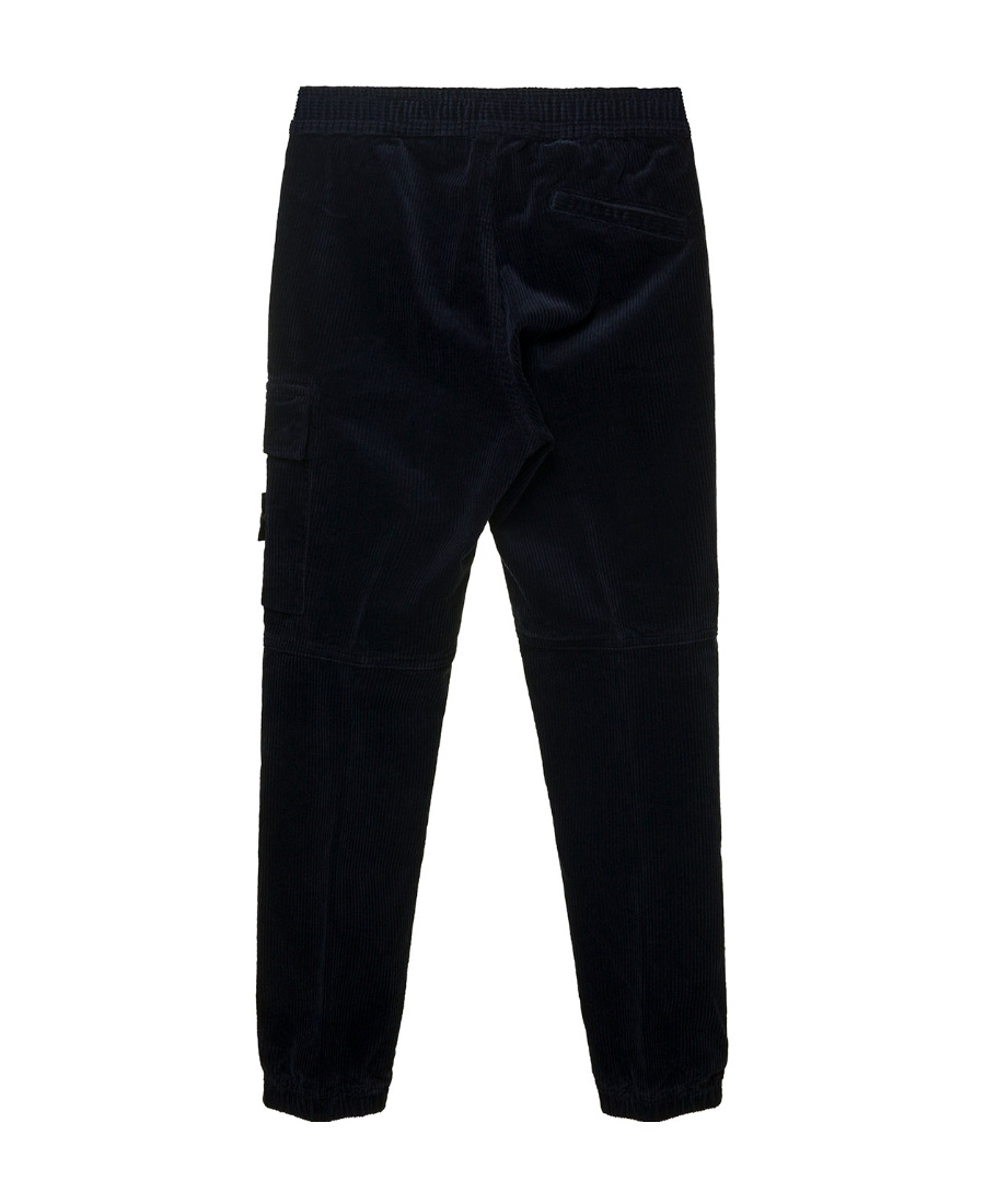 Stone Island Compass-badge Corduroy Trousers In Blue