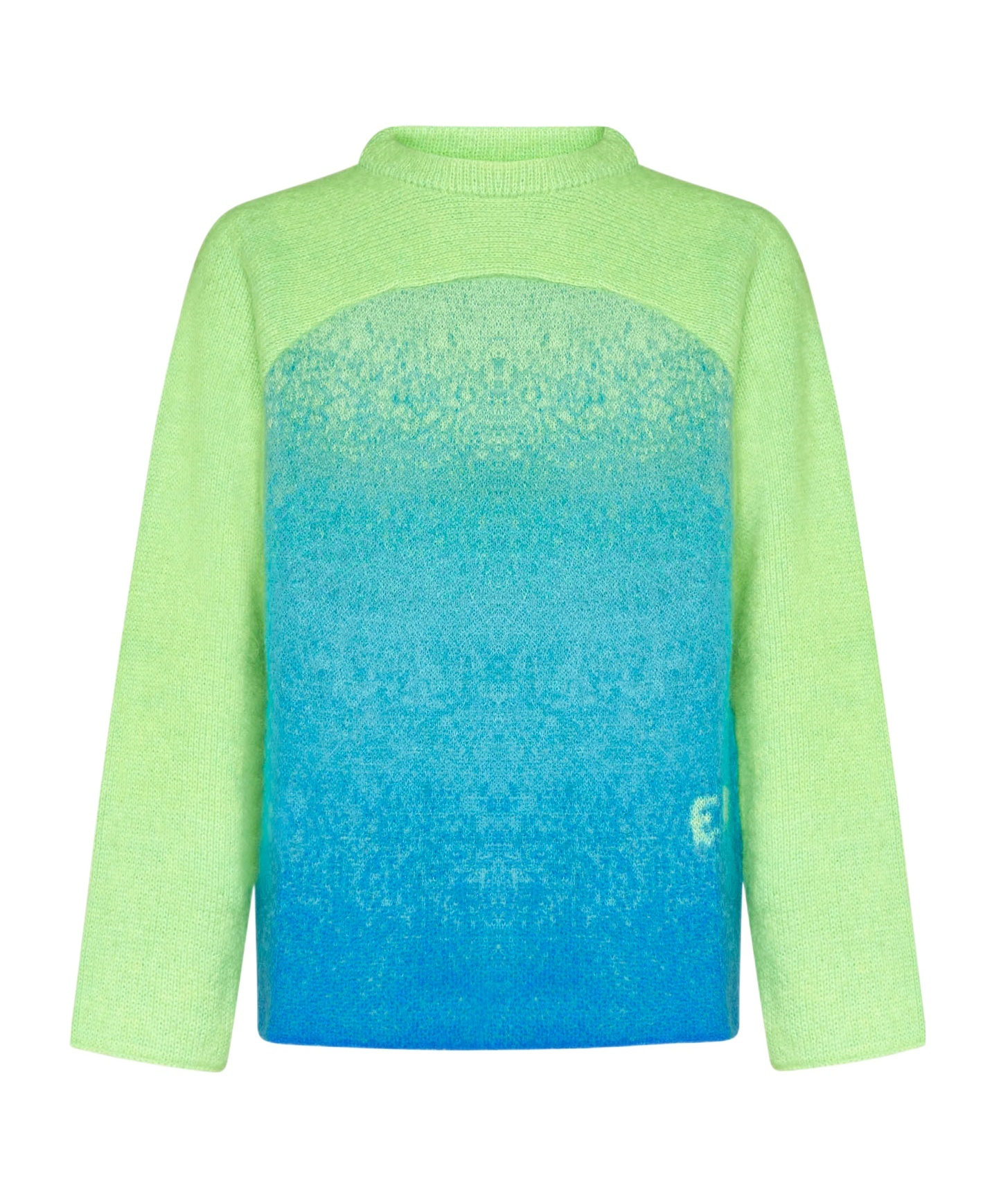 Erl Gender Inclusive Gradient Rainbow Mohair & Wool Blend Sweater In Green