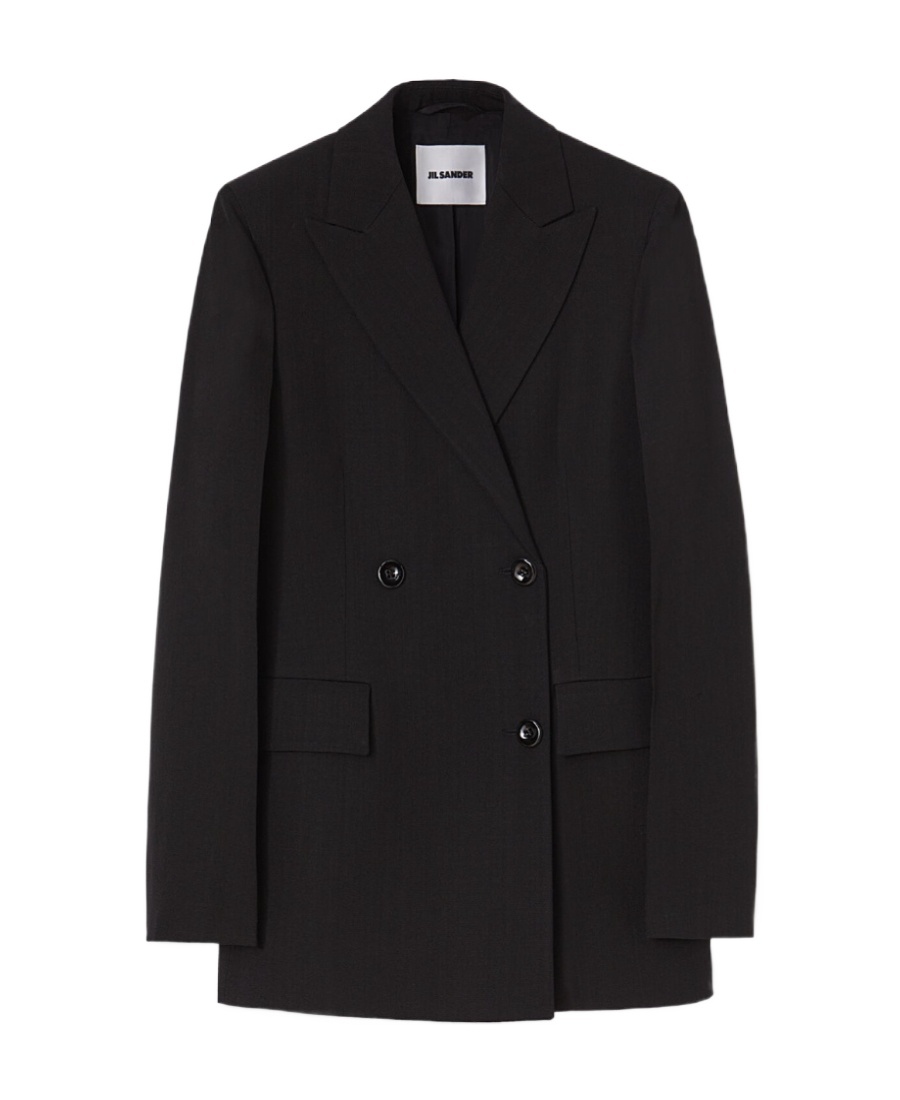 Jil Sander Double-breasted Tailored Blazer In Black