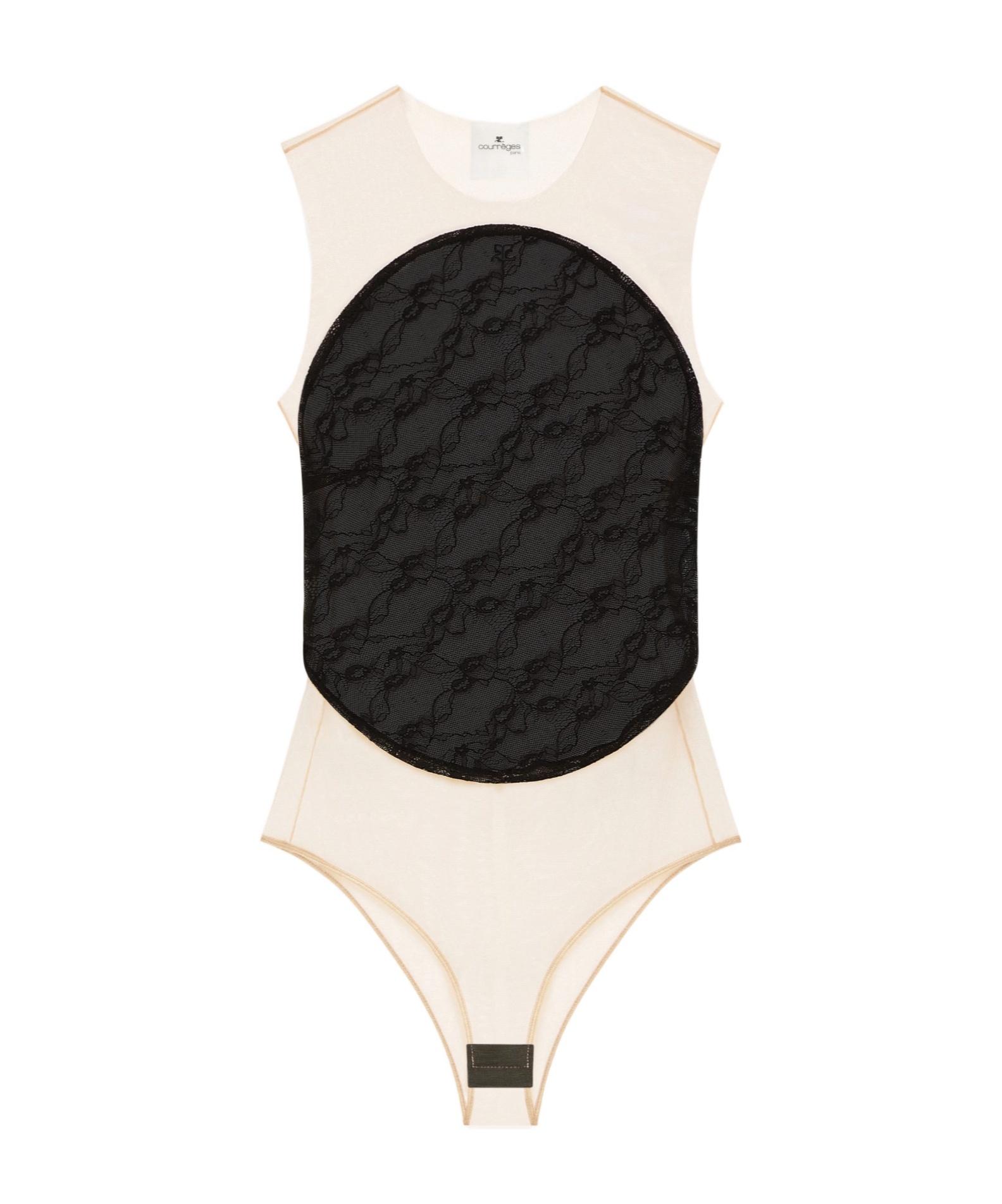 Courrèges Courreges Pre Illusion Circle Bodysuit In Neutral