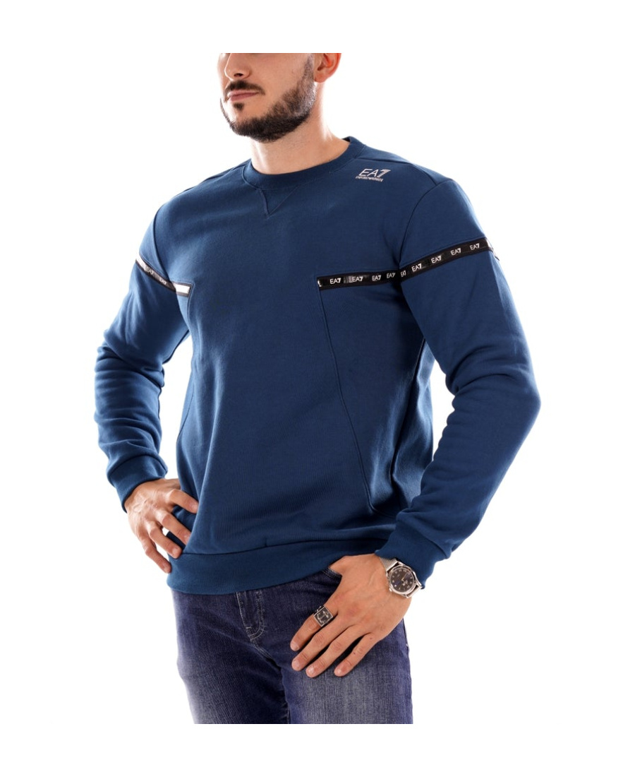 Emporio Armani Logo Details Hoodie In Blue