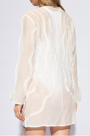 Cult Gaia Shemariah Wave-pattern Cover-up Dress In White