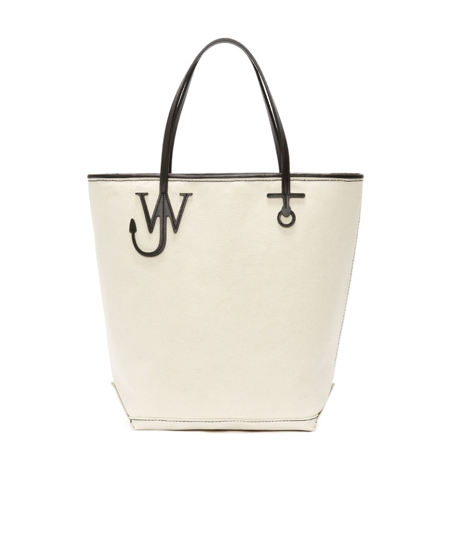 Jw Anderson Jw Tall Anchor Logo Plaque Tote Bag In White