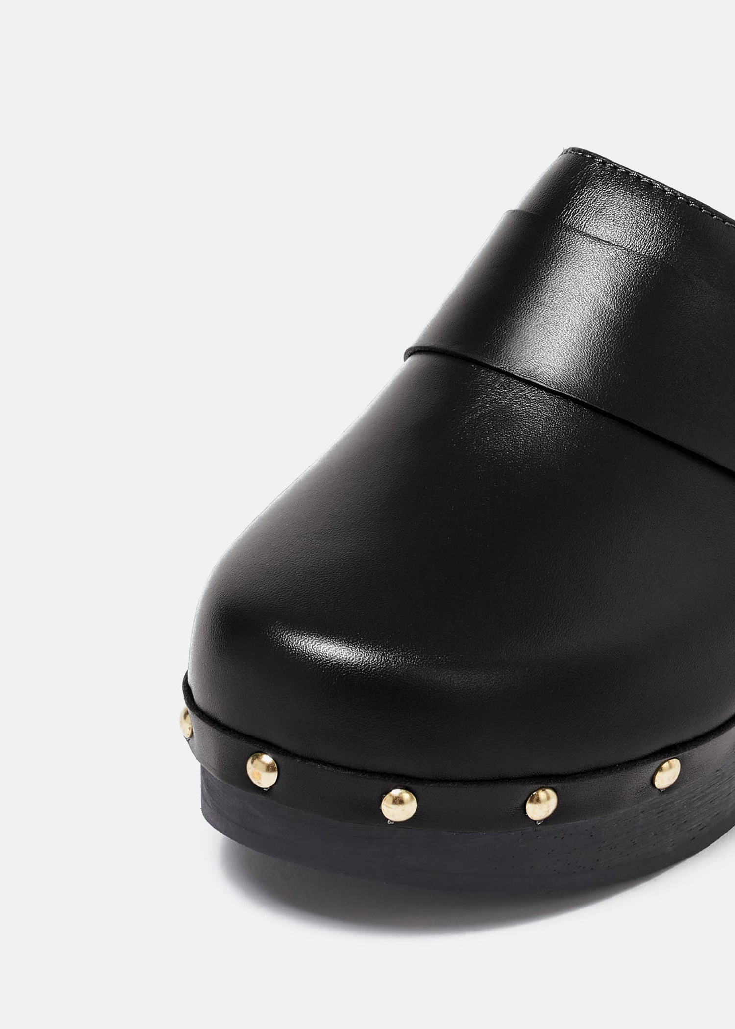Aeyde Bibi Studded Leather Clog Mules In Black