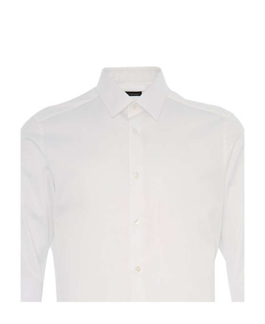 Shop Zegna Lapel Button Shirt In White