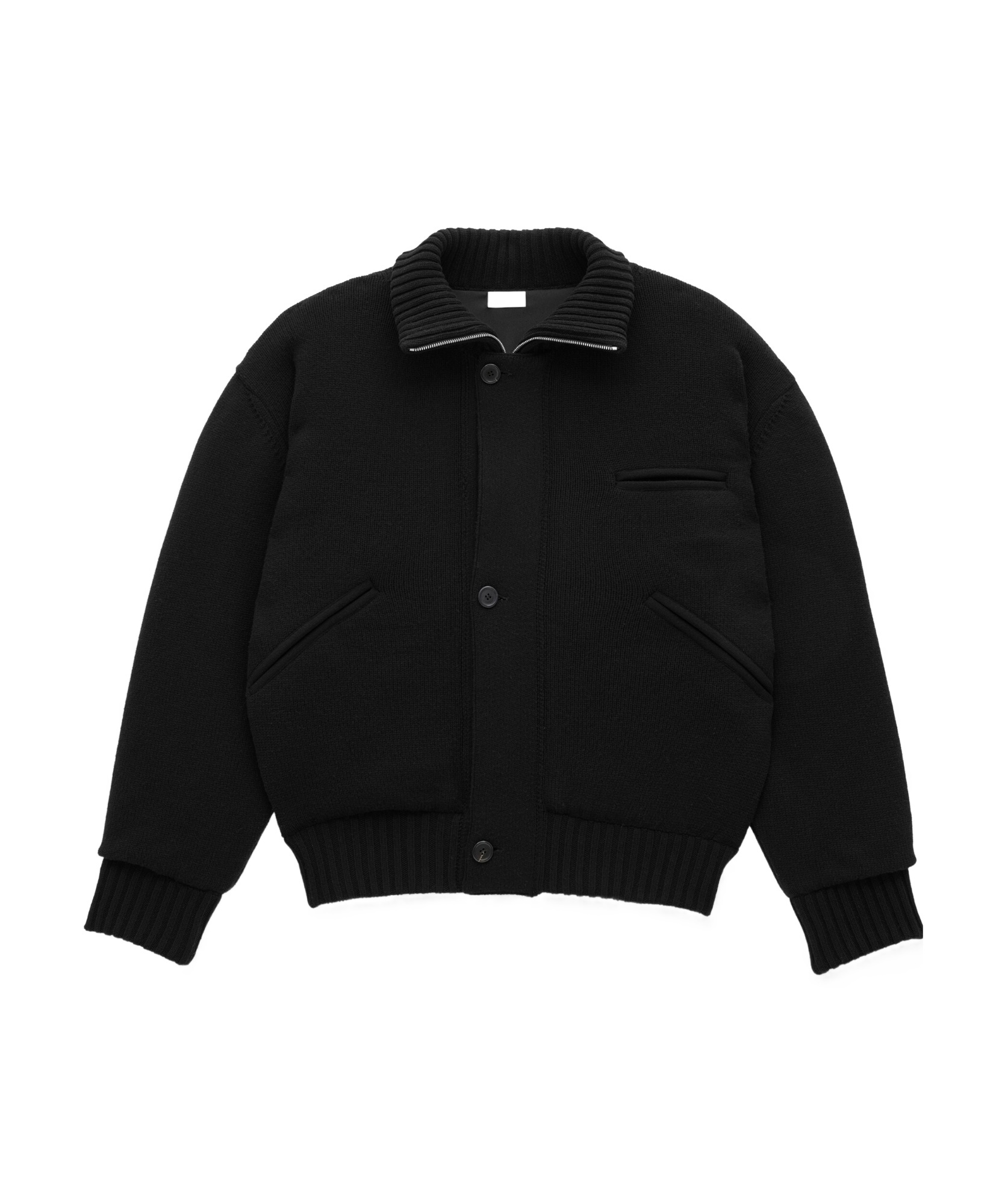 Saint Laurent Virgin Wool Bomber Jacket In Black